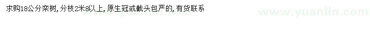 求購(gòu)18公分欒樹(shù)