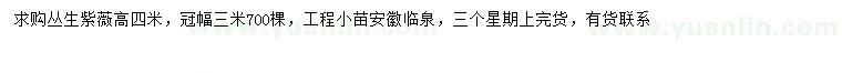 求購冠幅3米叢生紫薇