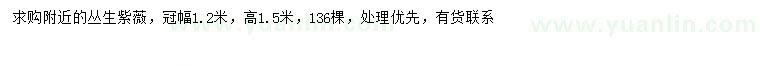 求購冠幅1.2米叢生紫薇