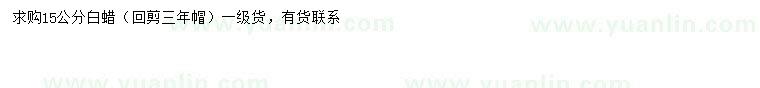 求購15公分白蠟