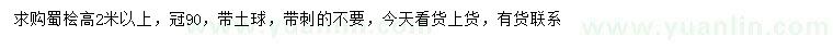 求購(gòu)高2米以上蜀檜