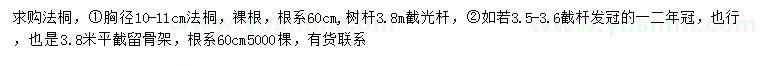 求購胸徑10-11公分法桐