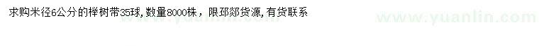 求購(gòu)米徑6公分櫸樹(shù)