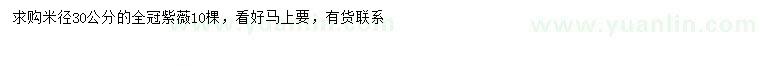 求購米徑30公分紫薇