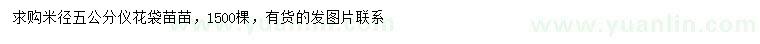 求購米徑5公分儀花