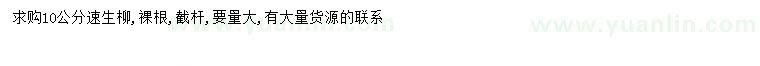 求購10公分速生柳