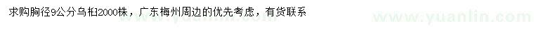 求購胸徑9公分烏桕