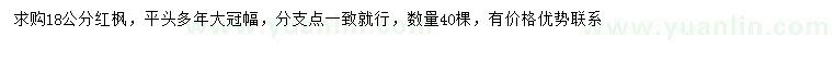 求購18公分紅楓
