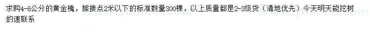 求購(gòu)4-6公分黃金槐