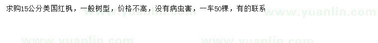 求購15公分美國紅楓