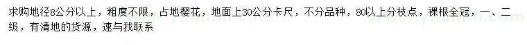 求購30量8公分以上櫻花