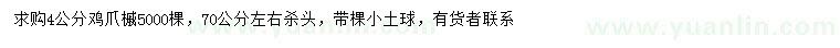 求購4公分雞爪槭