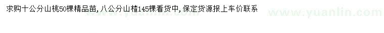 求購10公分山桃、8公分山楂