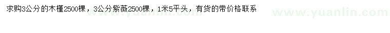求購3公分木槿、紫薇