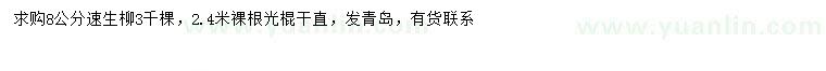 求購(gòu)8公分速生柳