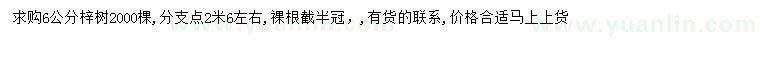 求購6公分梓樹