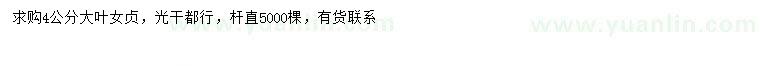 求購(gòu)4公分大葉女貞