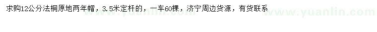 求購12公分法桐