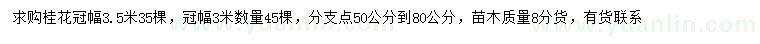 求購冠幅3、3.5米桂花