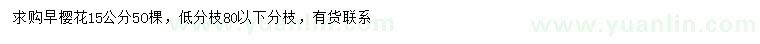 求購(gòu)15公分早櫻