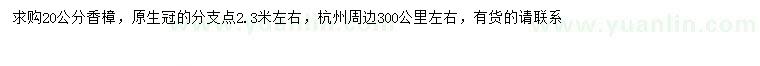 求購(gòu)20公分香樟