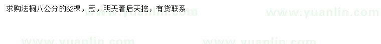 求購8公分法桐