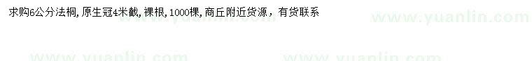 求購6公分法桐