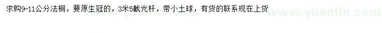 求購9-11公分法桐