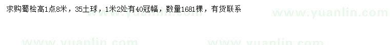 求購高1.8米蜀檜