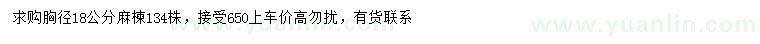 求購(gòu)胸徑18公分麻楝