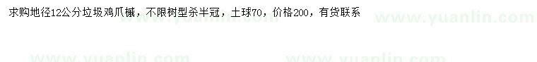 求購地徑12公分雞爪槭