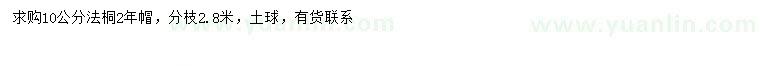 求購10公分法桐