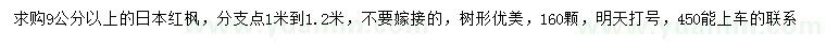 求購9公分以上日本紅楓