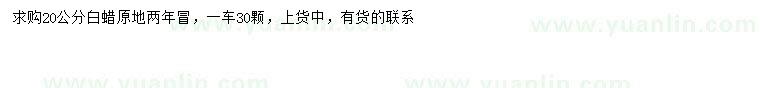 求購20公分白蠟