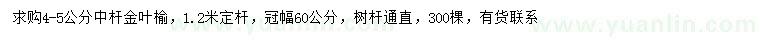 求購4-5公分中桿金葉榆