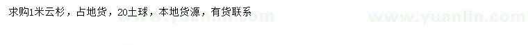 求購1米云杉