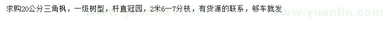求購(gòu)20公分三角楓
