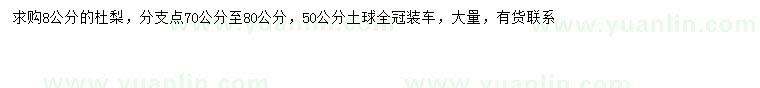 求購(gòu)8公分杜梨