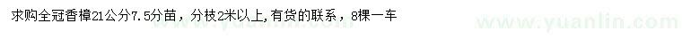 求購21公分香樟