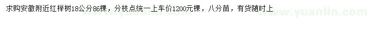 求購18公分紅櫸