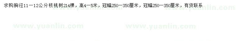 求購胸徑11-12公分核桃樹