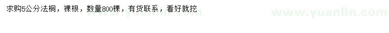 求購(gòu)5公分法桐