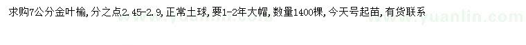 求購7公分金葉榆