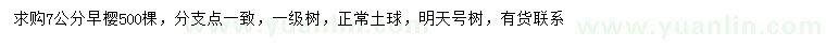 求購7公分早櫻