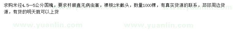 求購米徑4.5-5公分國槐