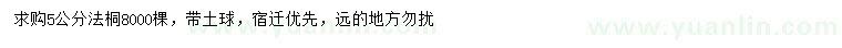 求購5公分法桐