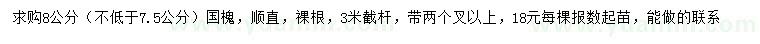 求購7.5公分以上國槐