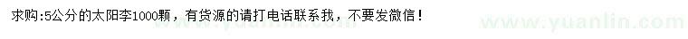 求購(gòu)5公分太陽(yáng)李