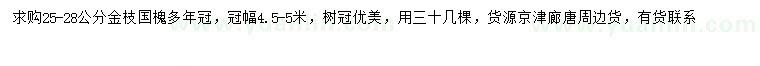 求購25-28公分金枝國槐