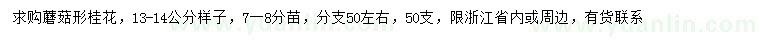 求購13-14公分桂花